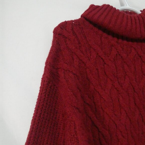 Red Cable Knit Turtleneck Sweater | xl - extra large - Picture 9 of 16